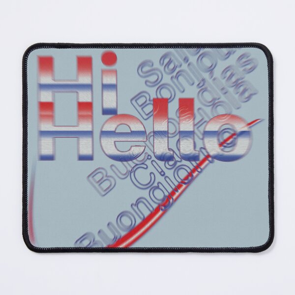 Item preview, "Hi, Hello" in English, then in French, Spanish and Italian, V2 designed and sold by Alan-David.