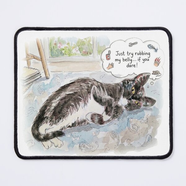 Item preview, Funny Cat Watercolour Art designed and sold by MiowandMolly.