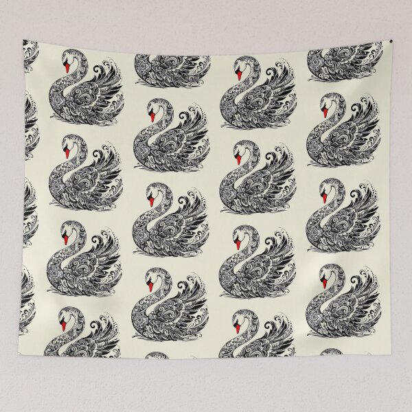 Item preview, Swan black and white art designed and sold by Natart1004.