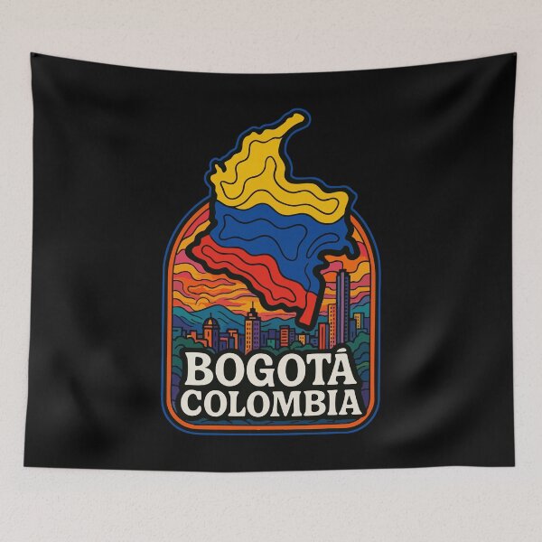 Item preview, Bogotá Colombia Flag Trippy Art designed and sold by TomFrontierArt.