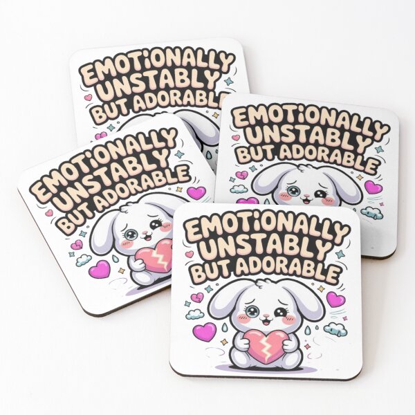 Item preview, Emotionally Unstable But Adorable Kawaii Bunny T-Shirt – Cute Emotional Cartoon Aesthetic Design for Gen Z & Gift Buyers designed and sold by GemBob Creations.