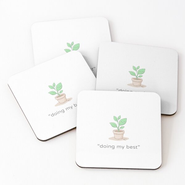 Item preview, Doing My Best - Cute Kawaii Potted Plant Mental Health Quote designed and sold by Arts Paradise.