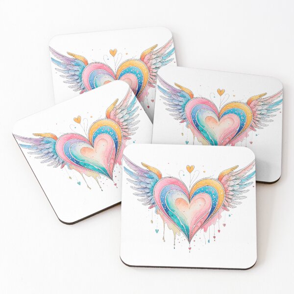 Item preview, heart with flowers and wings designed and sold by TanyaLovus.
