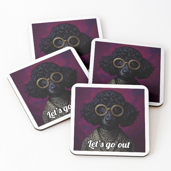 Item preview, Poodle with Glasses — Black White Pop Art Dog Print designed and sold by OzzFrequency.