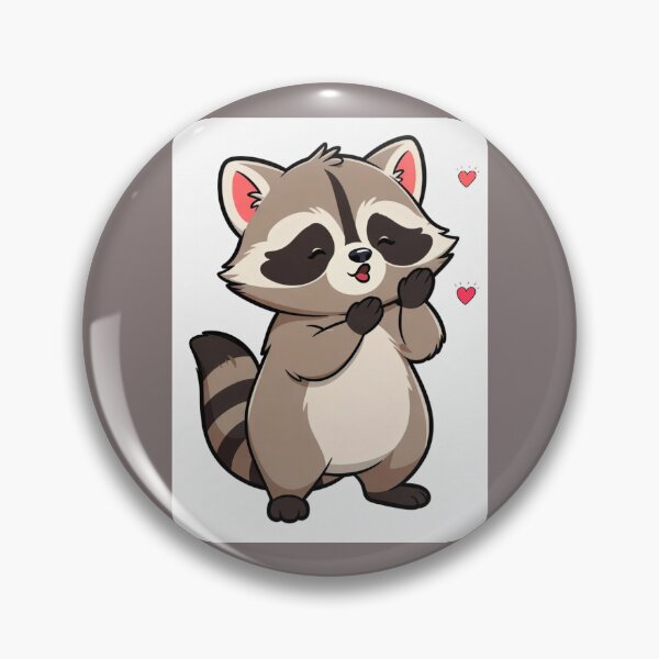 Item preview, Sweet Raccoon Blowing a Kiss Illustration designed and sold by HALYNA070824.