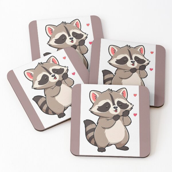Item preview, Sweet Raccoon Blowing a Kiss Illustration designed and sold by HALYNA070824.