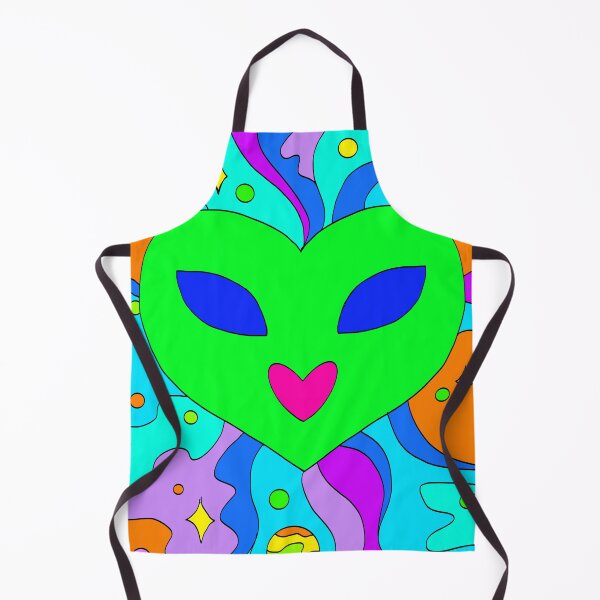 Item preview, Heart Head Alien - Neon Green - Galaxy BG designed and sold by Planet Color.