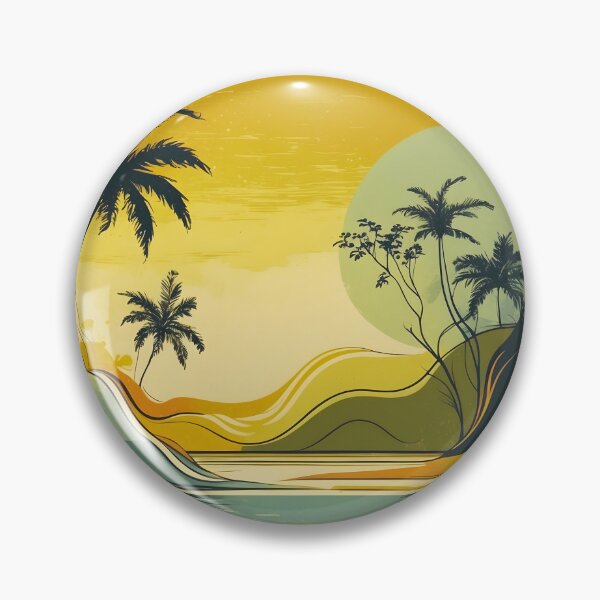 Item preview, Vintage Organic Palm Island Abstract Retro Boho Fashion Print designed and sold by NK-Studios .