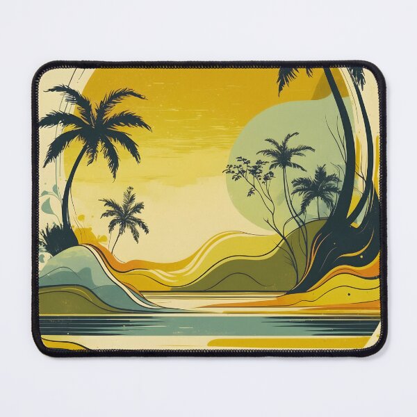 Artikelvorschau, Vintage Organic Palm Island Abstract Retro Boho Fashion Print entworfen und verkauft von NK-Studios .