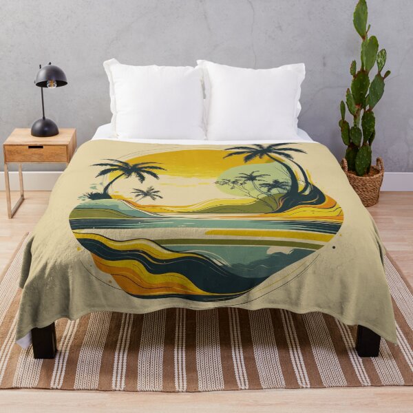 Item preview, Vintage Organic Palm Island Abstract Retro Boho Fashion Print designed and sold by NK-Studios .