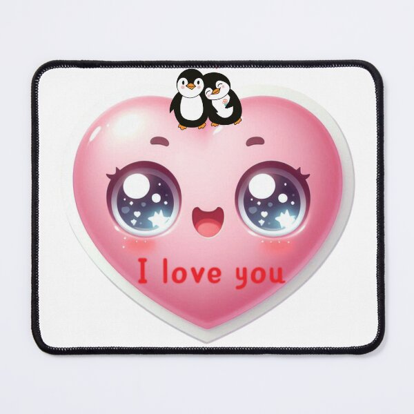 Item preview, Cute Kawaii Love Heart with Penguins – I Love You Romantic Aesthetic Stickeri designed and sold by Pandey14.