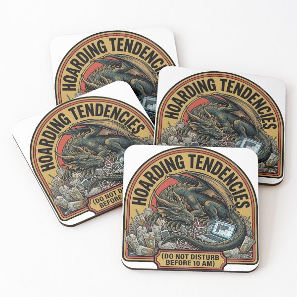 Item preview, Burnout Dragon Hoarding Iced Coffee Funny Corporate Fantasy Art designed and sold by Mythic Ink Studio.