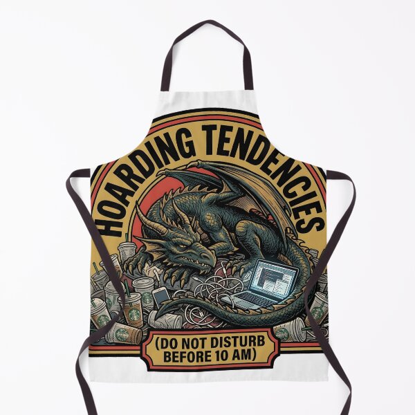 Item preview, Burnout Dragon Hoarding Iced Coffee Funny Corporate Fantasy Art designed and sold by Mythic Ink Studio.