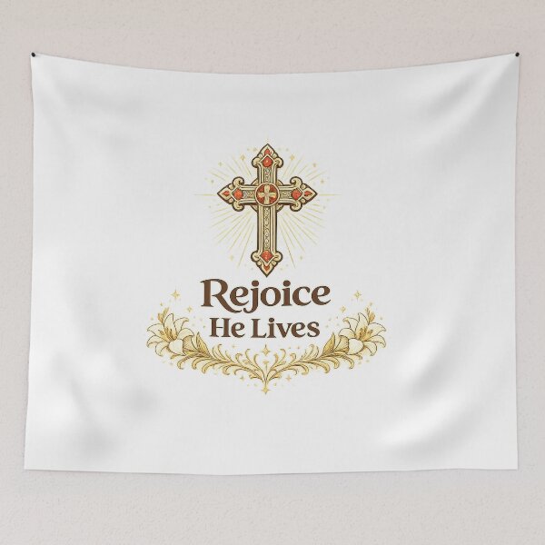 Item preview, Rejoice He Lives Christian Easter Faith Design designed and sold by StyleLap.