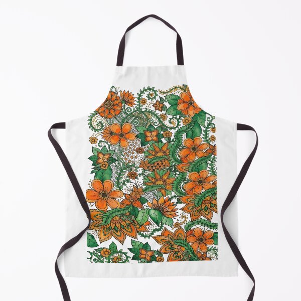 Item preview, Vibrant Boho Floral Pattern in Orange and Green designed and sold by SpoonLogiq.