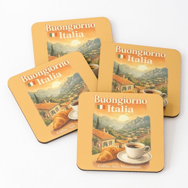 Item preview,  Buongiorno Italia style art . Coffee. Sun. Mountains. designed and sold by Natart1004.