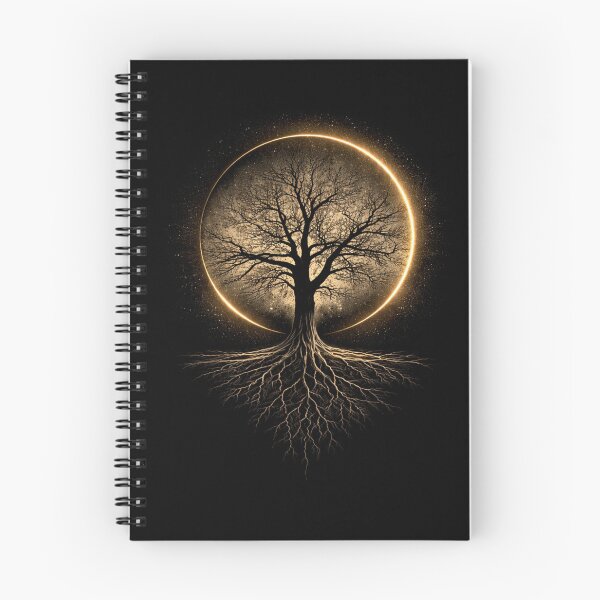 Aperçu de l'œuvre T-shirt Arbre enraciné, esthétique minimaliste et spirituelle de la nature, motif Arbre de Vie créée et vendue par MoosElkPL.