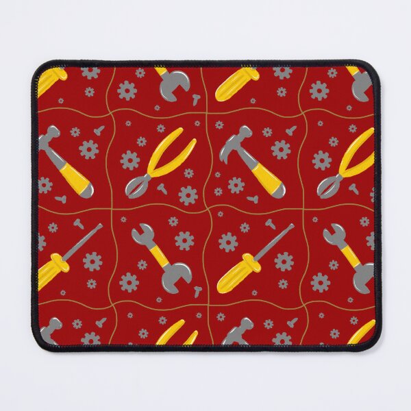 Item preview, Reb vermilion builder tools toolbox construction repeat seamless pattern designed and sold by TipsyTauroDesigns.