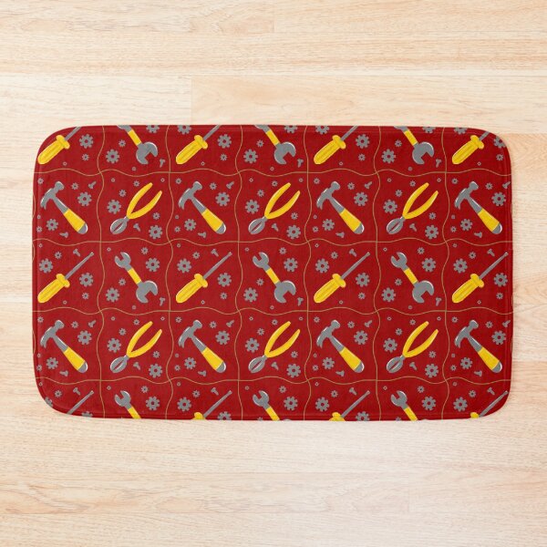 Item preview, Reb vermilion builder tools toolbox construction repeat seamless pattern designed and sold by TipsyTauroDesigns.