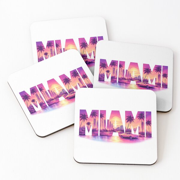 Item preview, Miami Sunset Retro Typography City Design designed and sold by MIArt Studio.