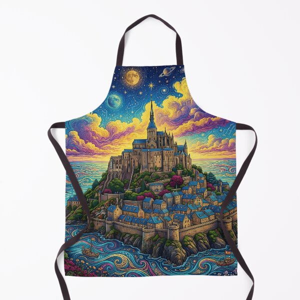 Item preview, Mont Saint Michel - Psychedelic Normandy Castle Art designed and sold by Lucid Dream Pixel.