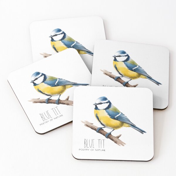 Item preview, Blue Tit Poetry of Nature – Cute Bird Illustration designed and sold by ArcticFoxStudio.
