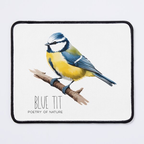 Item preview, Blue Tit Poetry of Nature – Cute Bird Illustration designed and sold by ArcticFoxStudio.
