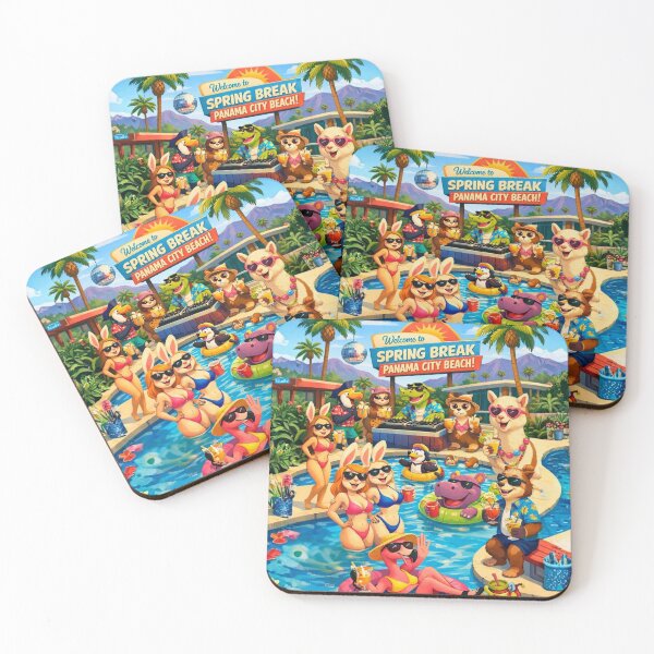 Item preview, Spring Break Panama City Beach Party Animals Funny Bunny Bikini Pool Party Sticker & Tote Bag Design designed and sold by AnimalMarvels.
