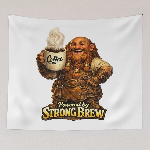 Item preview, Fantasy Dwarf Coffee Lover Powered by Strong Brew designed and sold by AleksKos.