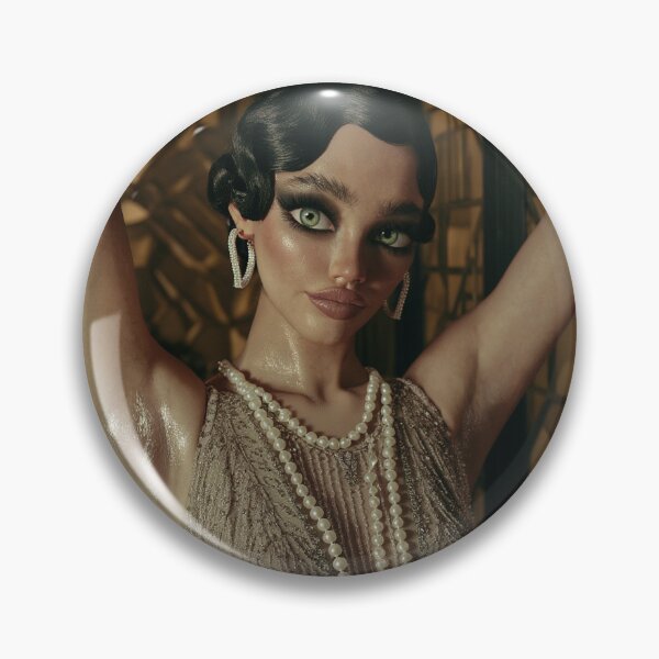 Item preview, Beautiful stylised portrait of a 20s flapper girl pinup girl posing designed and sold by Vintage Designs +.