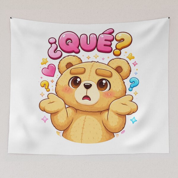 Item preview, Confused Teddy Bear - Sticker "WHAT?" Kawaii designed and sold by Skully-Studio.