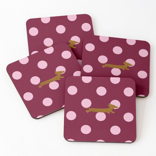 Item preview, Pink Polka Dot Dachshund Phone Case – Cute Sausage Dog Pattern in Red & Soft Pink designed and sold by FilipaAndrez.