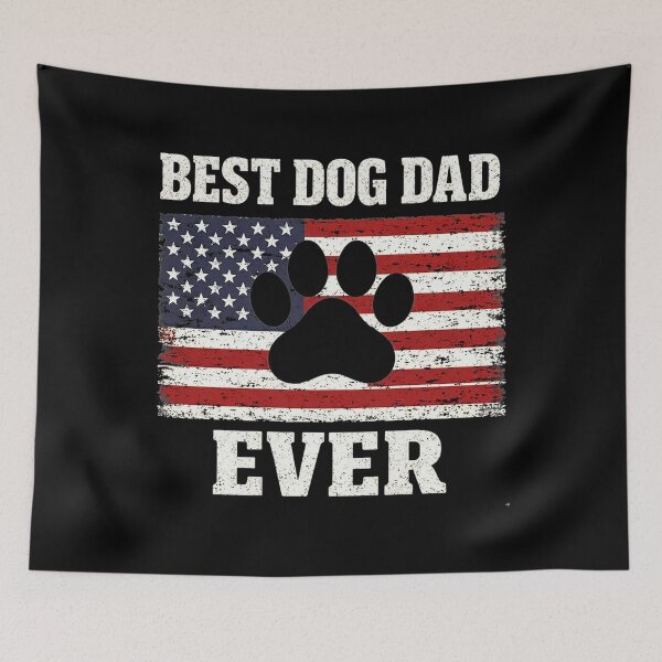 Item preview, Funny Dad Fathers Day Best Dog Dad Ever American Flag Men designed and sold by clothesy7.