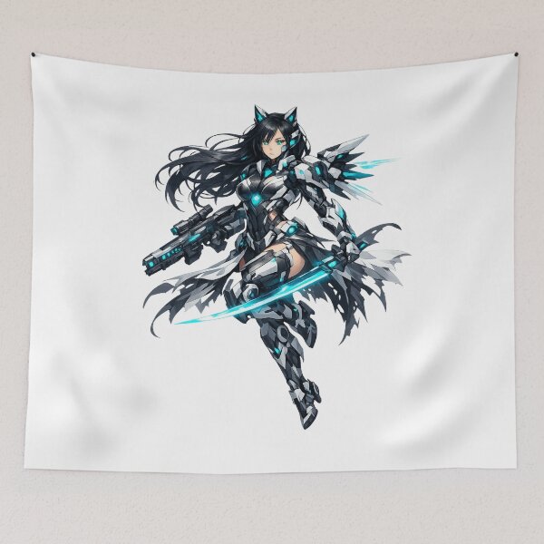 Item preview, Cybernetic Mecha Neko Assassin-Futuristic Sci-Fi Anime Girl designed and sold by Wear Sculpt.