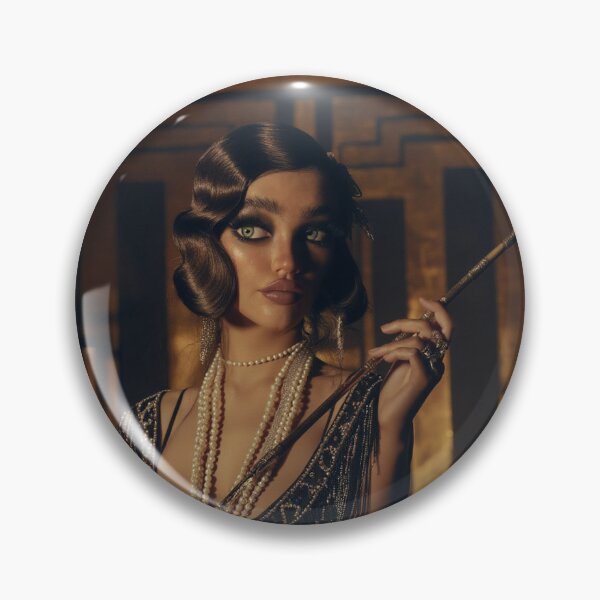 Item preview,  Beautiful stylised portrait of a 20s flapper girl pinup girl posing designed and sold by Vintage Designs +.