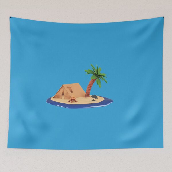 Item preview, Tropical Hut under Palm Trees and Blue Sky designed and sold by Ankitjain2504.