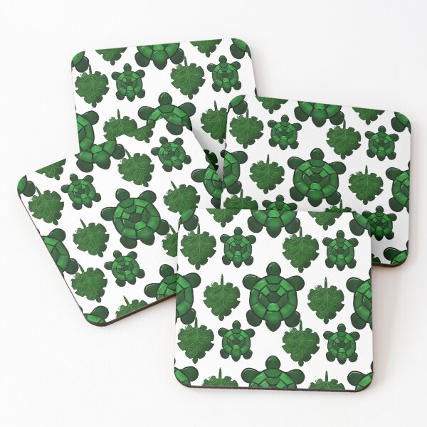 Item preview, Turtle Leaves Pattern Aesthetic Seamless Green Tortoise Tropical Nature DesignDesign with FlowersSeamless Ocean Animal Design designed and sold by HopeAndHustle.