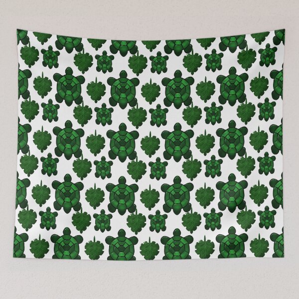 Item preview, Turtle Leaves Pattern Aesthetic Seamless Green Tortoise Tropical Nature DesignDesign with FlowersSeamless Ocean Animal Design designed and sold by HopeAndHustle.