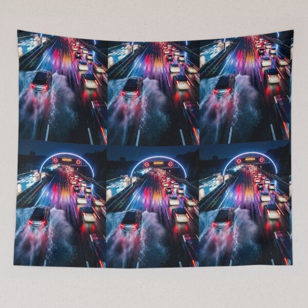 Item preview, High speed performance car on wet highway night designed and sold by RevUpDesign.