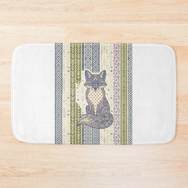 Item preview, Boho Tribal Fox Mandala Pattern in Olive and Lavender designed and sold by SpoonLogiq.