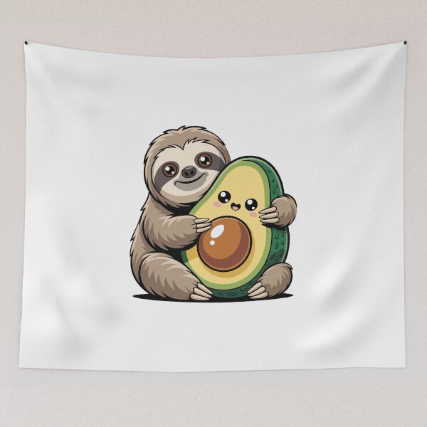 Item preview, Sloth Hugging a Cute Avocado designed and sold by jkrphoto.