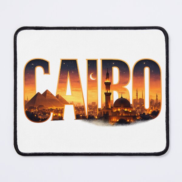 Item preview, Cairo Pyramids Sunset Typography Design designed and sold by MIArt Studio.