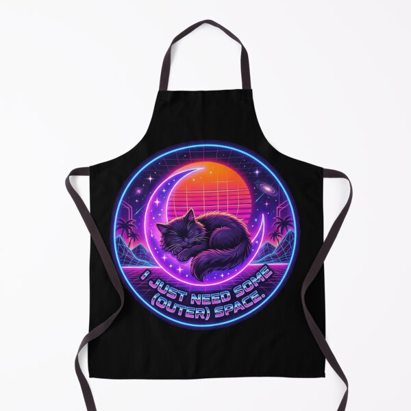 Item preview, I Just Need Some (Outer) Space Retrowave Synthwave Cat designed and sold by Paws And Pause.