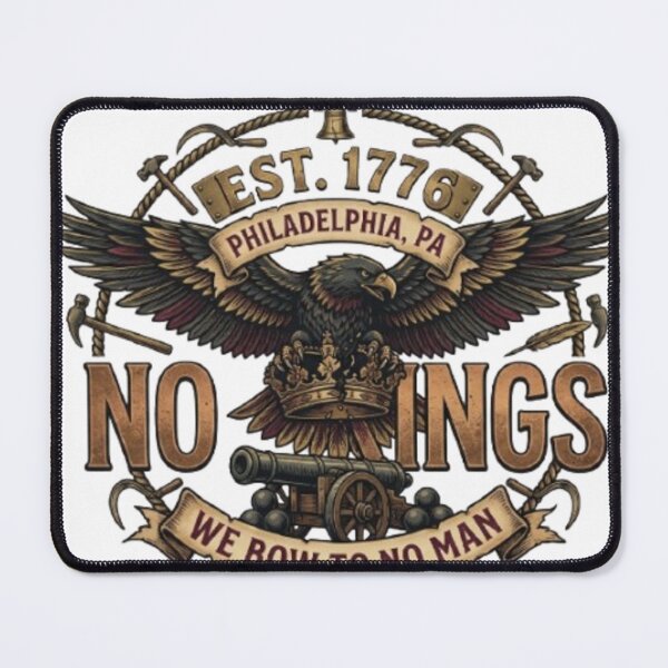 Item preview, Retro No Kings We Bow To No Man Philadelphia 1776 Eagle T-Shirt designed and sold by Bulk order available .
