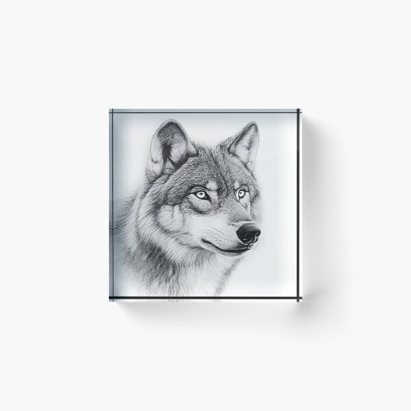 Item preview, Realistic Wolf pencil drawing  designed and sold by Pencil-Art.