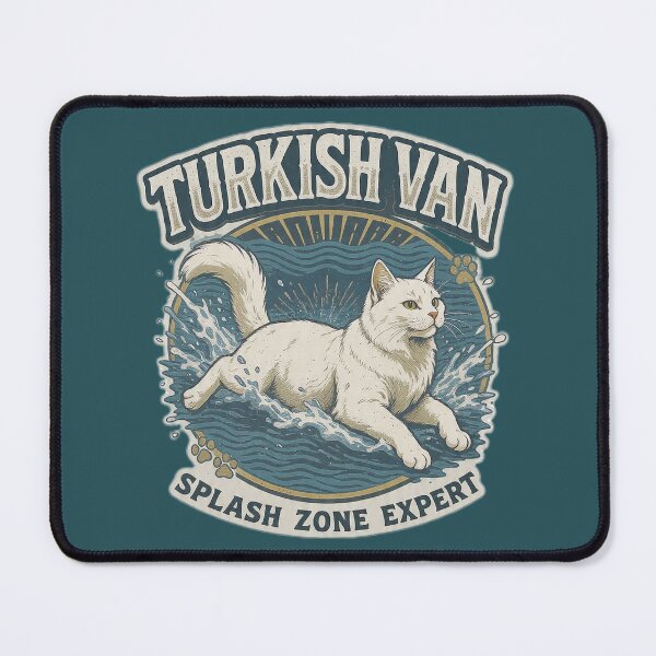 Item preview, Expert Splashing Turkish Van Cat designed and sold by Moody Vibes Studio.