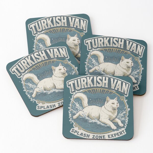 Item preview, Expert Splashing Turkish Van Cat designed and sold by Luna's World - Moody Vibes Studio.