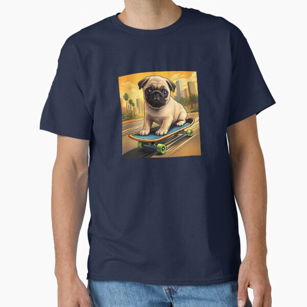 T-shirt Homme Pug Lover - Noir - Coton 100% - Imprimé Graphique Chien Carlin - Gildan