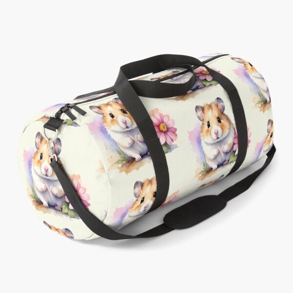 Item preview, Brown hamster with a delicate pink flower in watercolor designed and sold by LiskoDesign.
