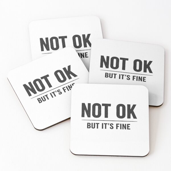 Item preview, Not OK But It’s Fine T-Shirt – Relatable Minimal Text Design designed and sold by apex.vibe.